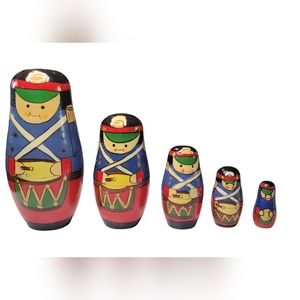 Vintage Soilder Nesting Doll Russian